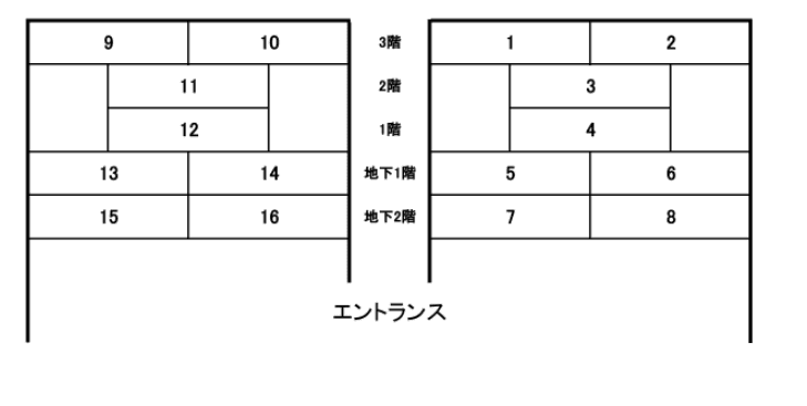 リヴシティ横浜東ベイサイドの駐車配置図