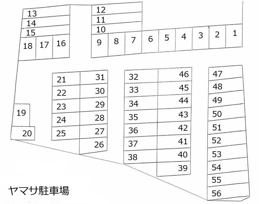 ヤマサ駐車場の駐車配置図