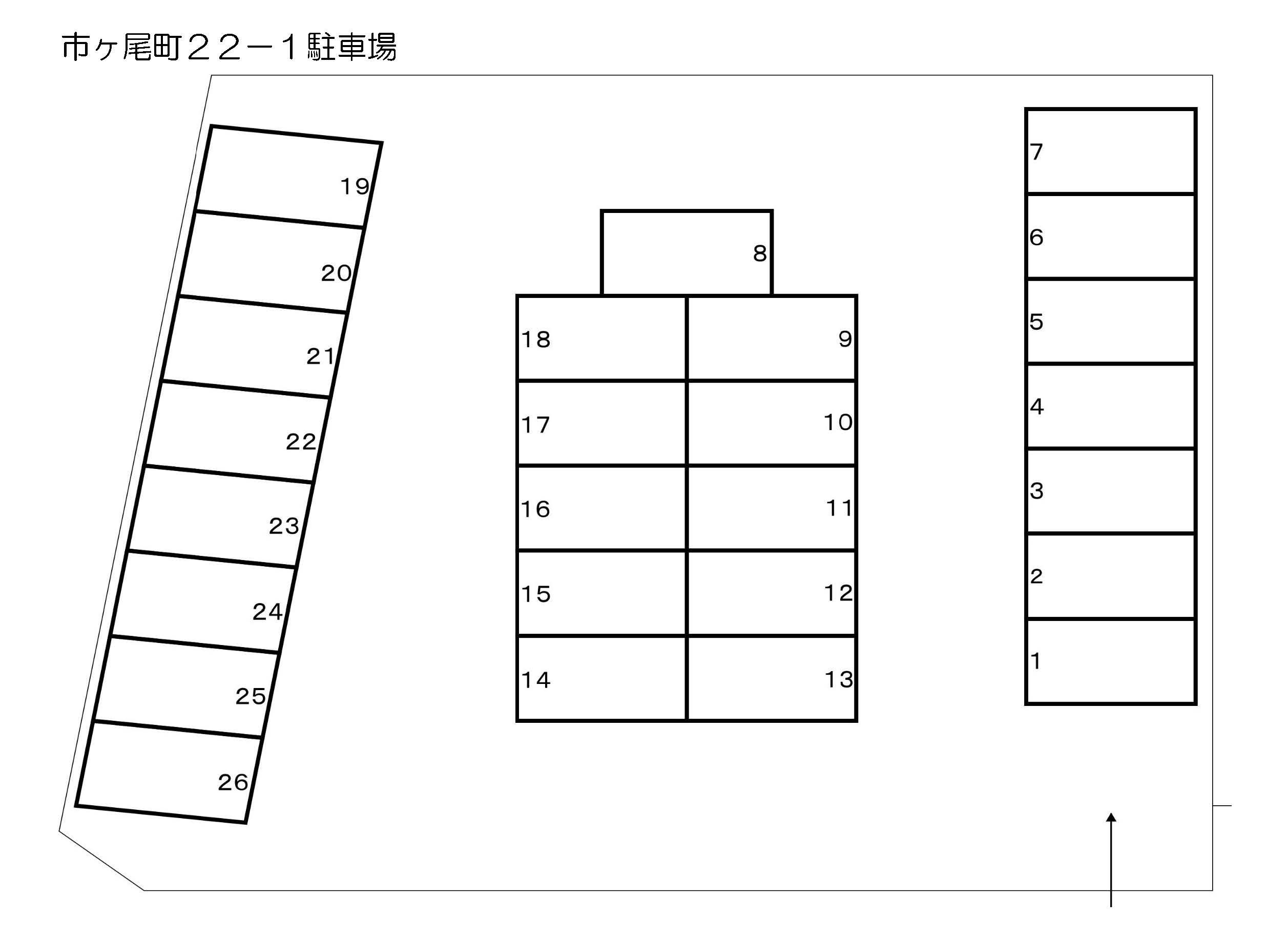 市ヶ尾町２２－１駐車場の駐車配置図