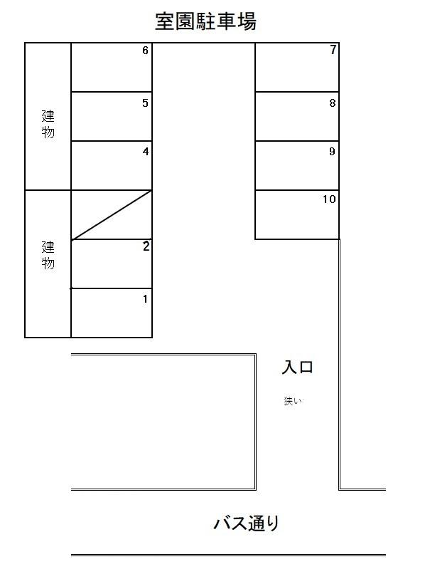 室園駐車場の駐車配置図