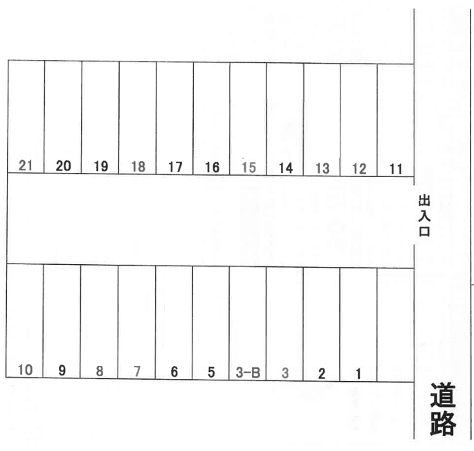 鵠沼海岸7丁目渡辺駐車場の駐車配置図