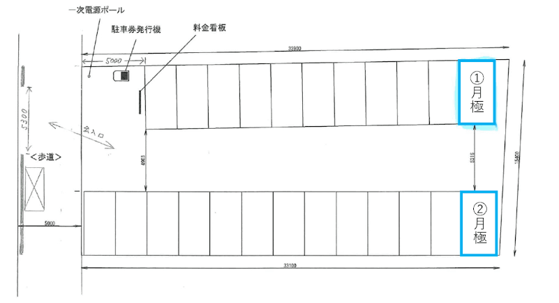 二川駅前第２の駐車配置図