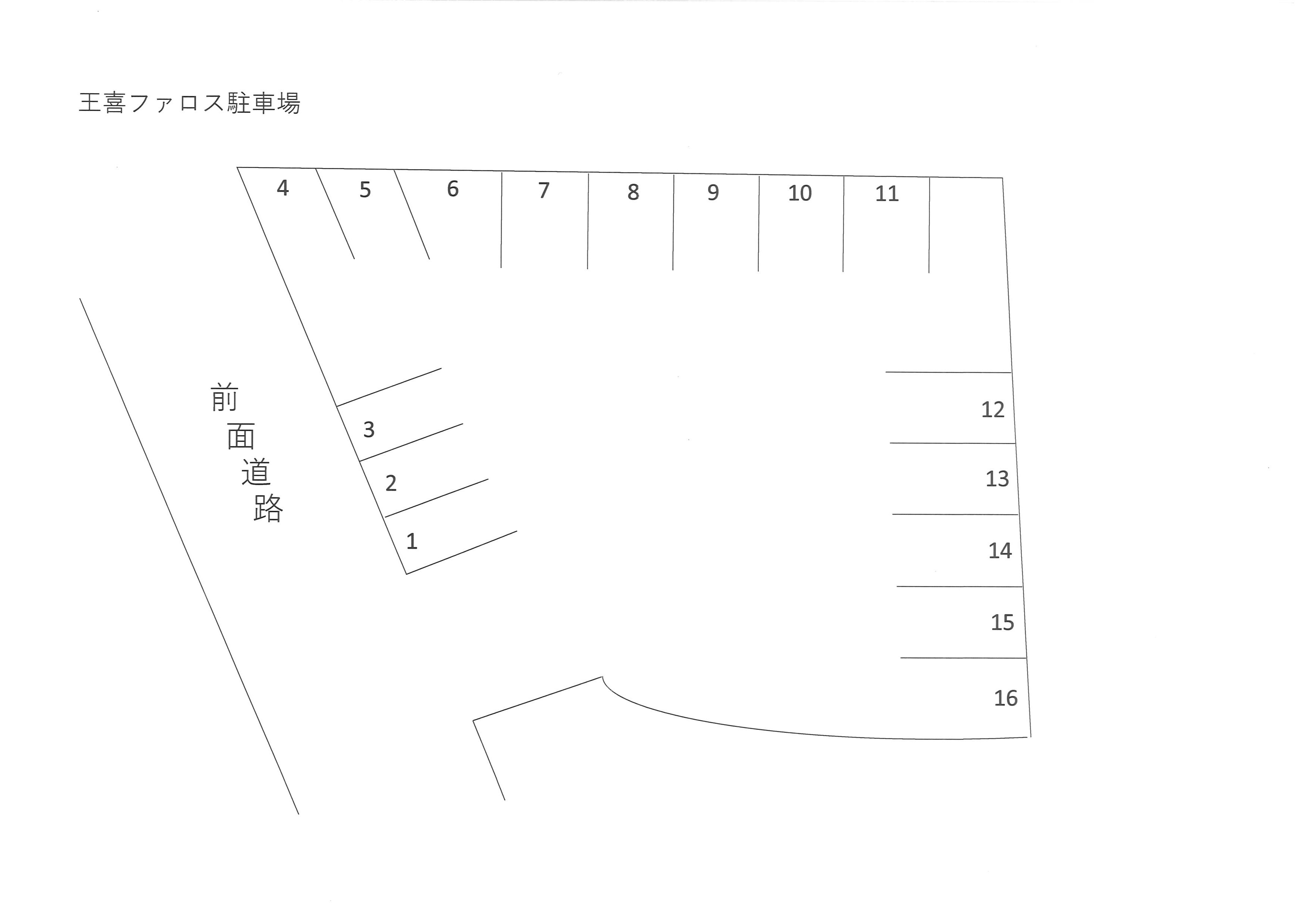 王喜ファロス駐車場の駐車配置図