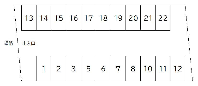 東青山第二駐車場の駐車配置図