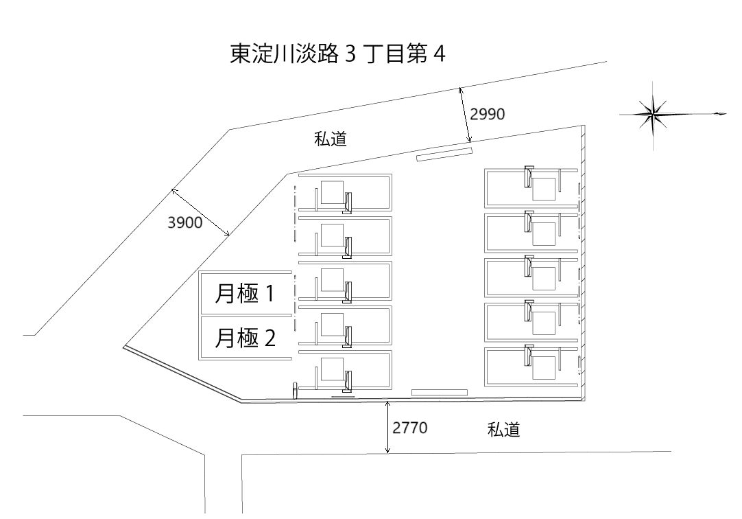 東淀川淡路３丁目第４の駐車配置図