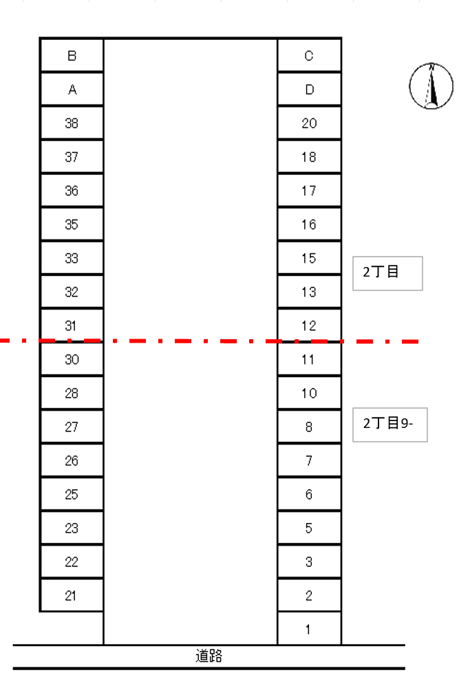 伊藤パーキングの駐車配置図