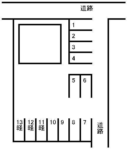 国府第1駐車場の駐車配置図