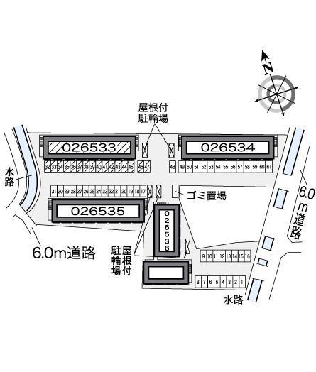 コンフォール石橋Ｃ(26533)の駐車配置図