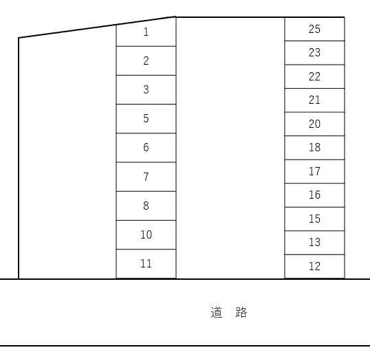 中嶋駐車場の駐車配置図