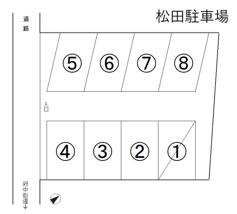 松田駐車場の駐車配置図