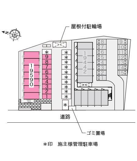 Ｍａｒｉｎｅ　Ｎ館(19590)の駐車配置図