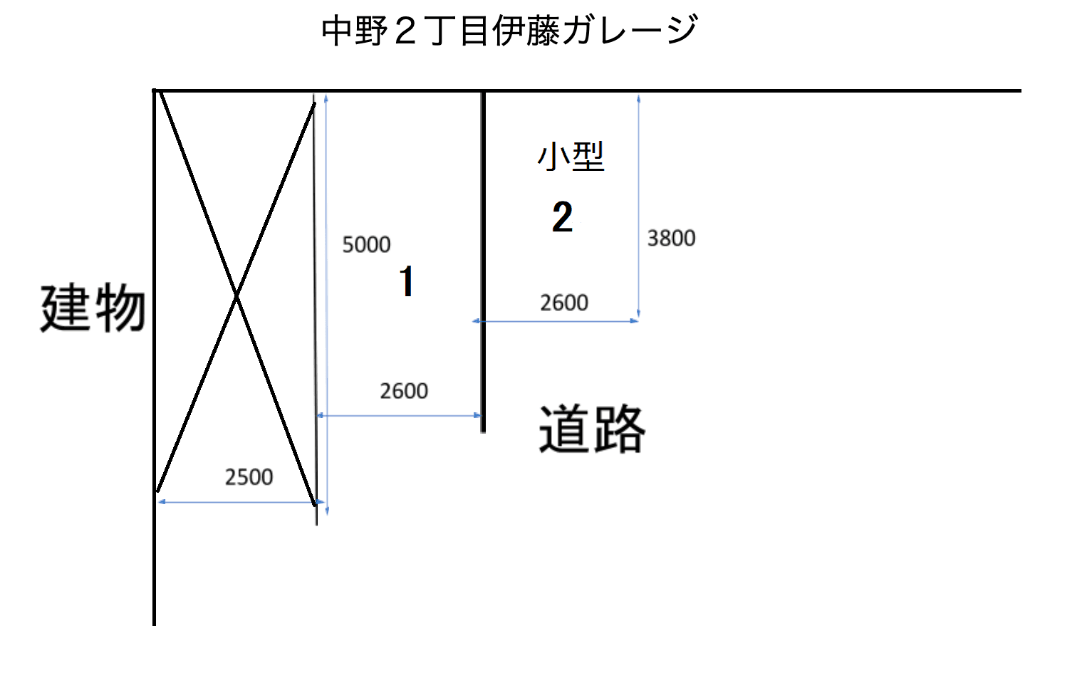 中野２丁目伊藤ガレージの駐車配置図