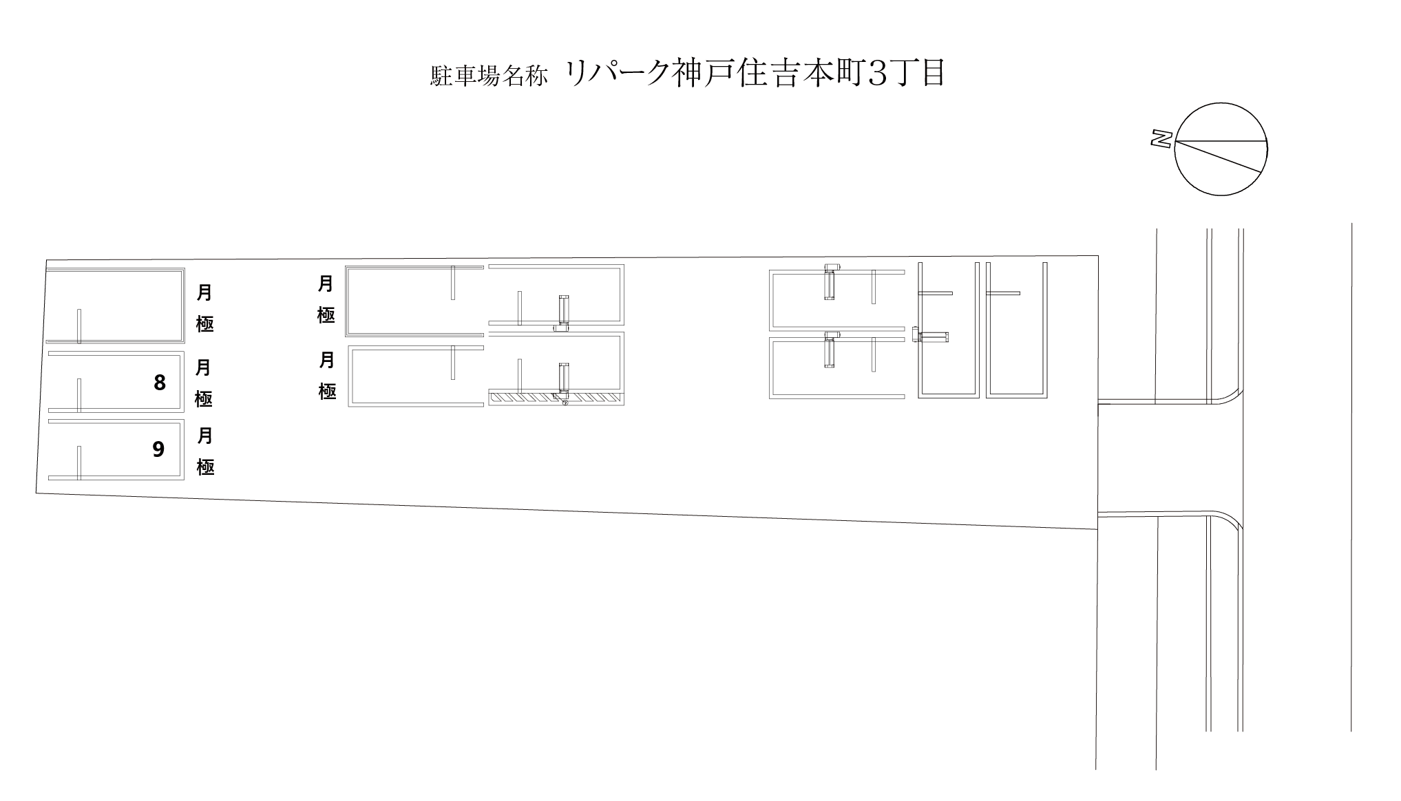 神戸住吉本町３丁目の駐車配置図