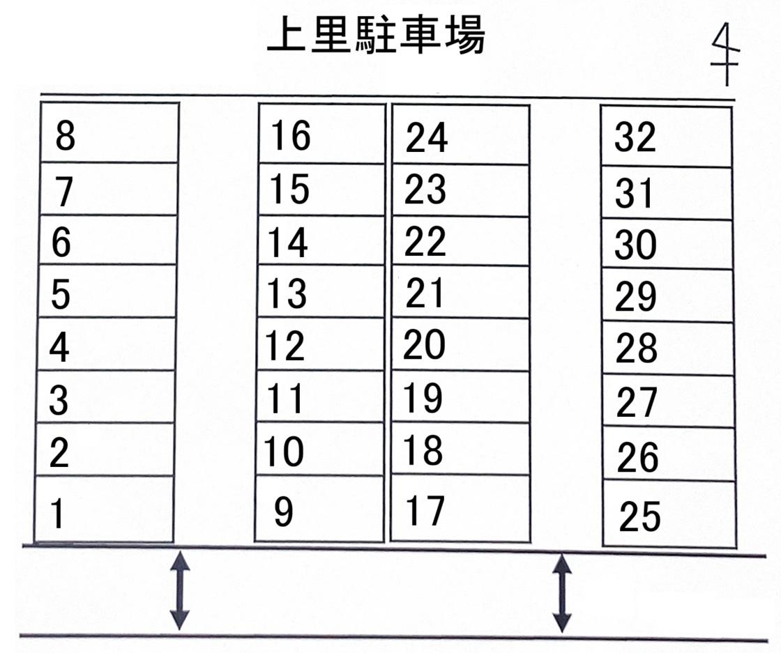 上里駐車場の駐車配置図