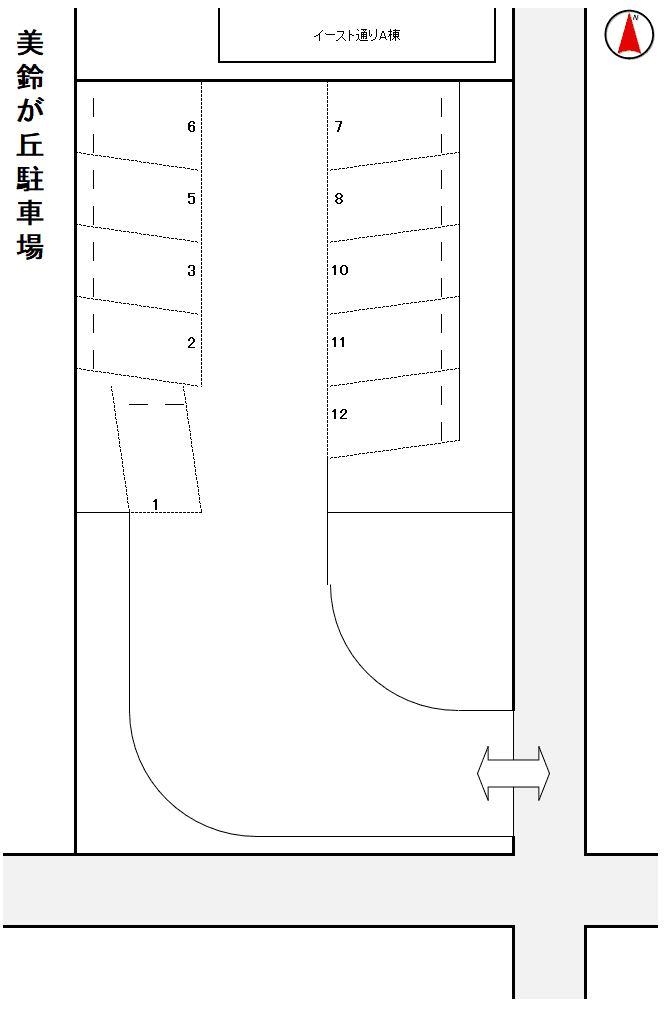 美鈴が丘駐車場の駐車配置図
