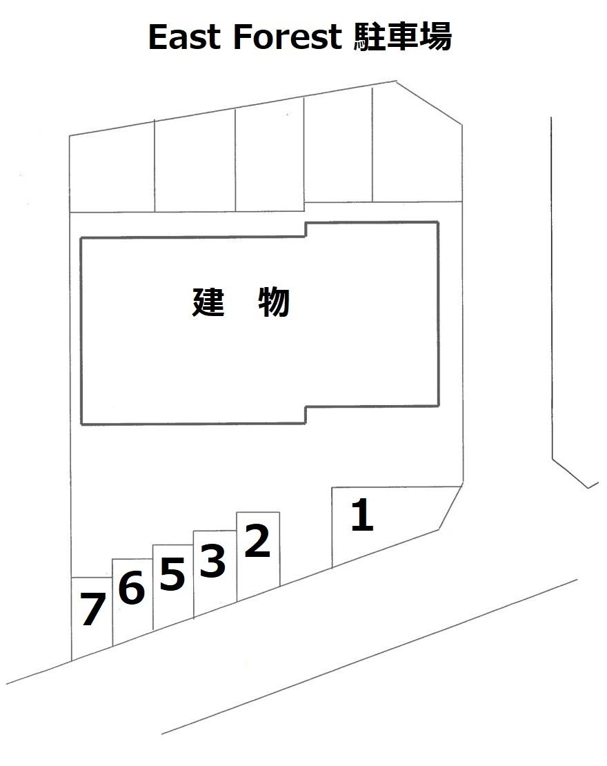 East Forest 駐車場の駐車配置図