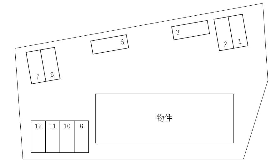 Ｍａｎｄａｒｉｎｏ　Ｐｅｓｃａ別駐車場の駐車配置図