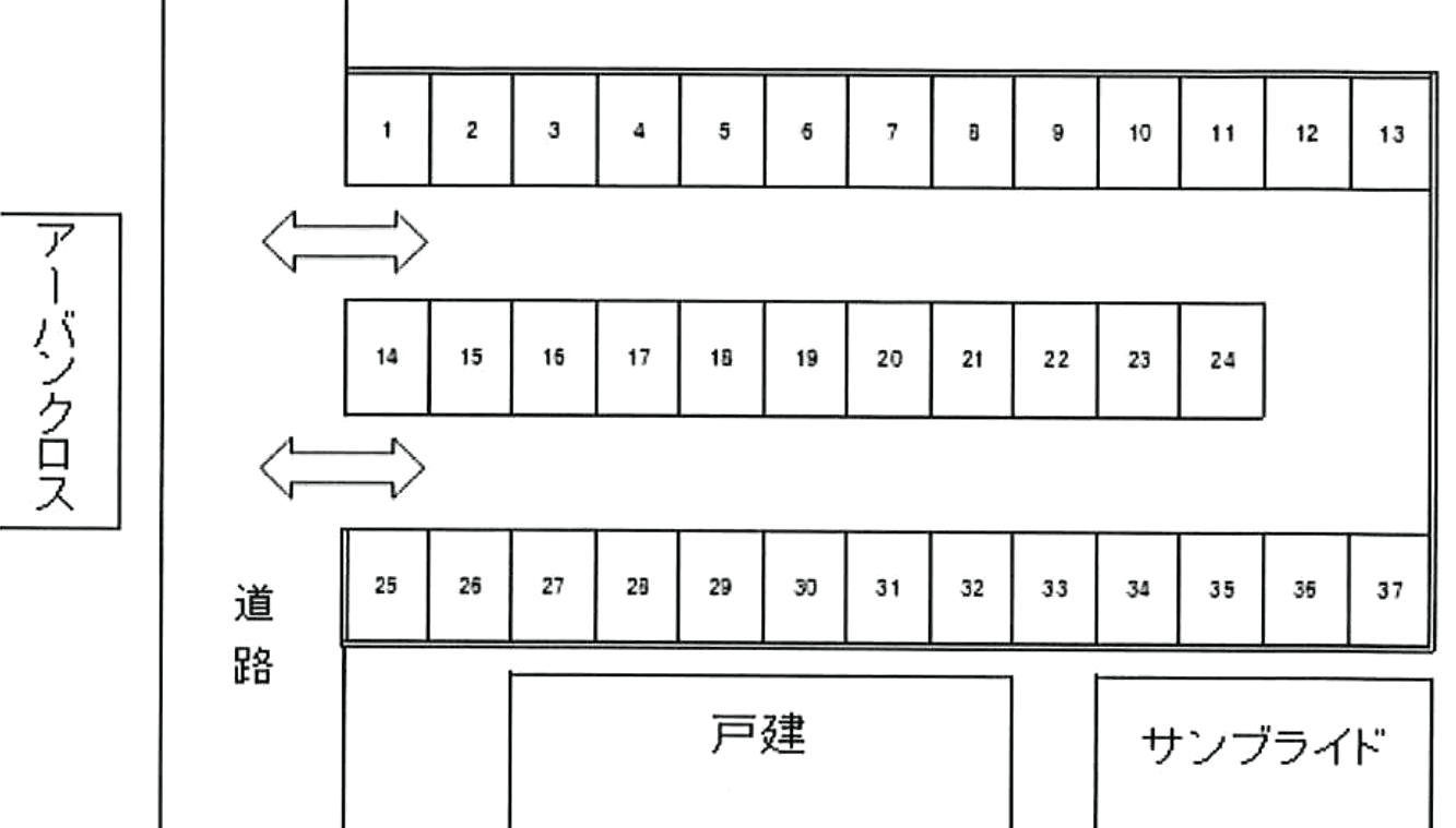 第一富岡Ｐの駐車配置図