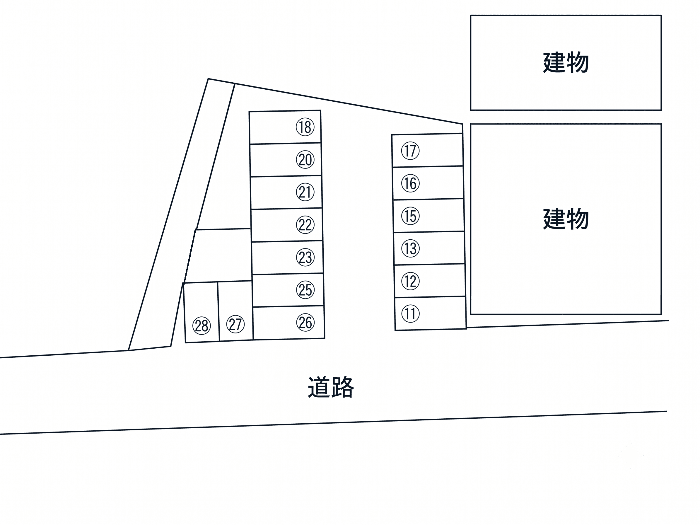 グリーンサウスA駐車場の駐車配置図