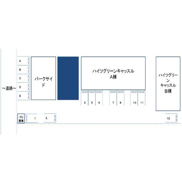ハイツグリーンキャッスル（一般管理）の駐車配置図