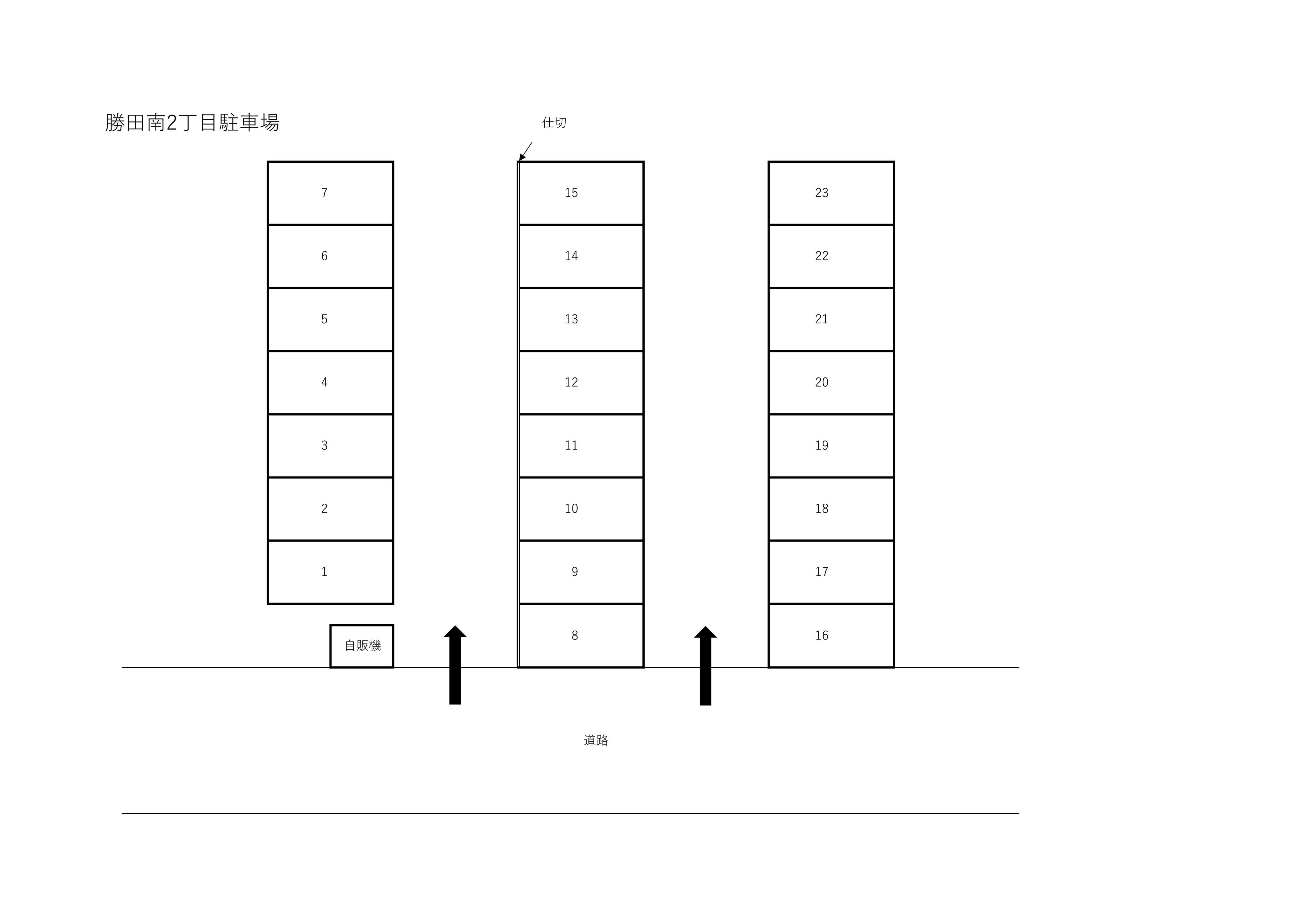 勝田南2丁目駐車場の駐車配置図