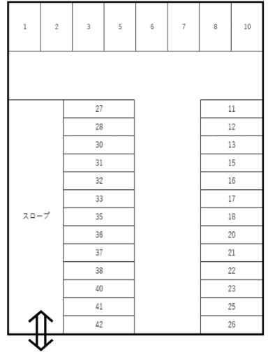 新崎駐車場の駐車配置図