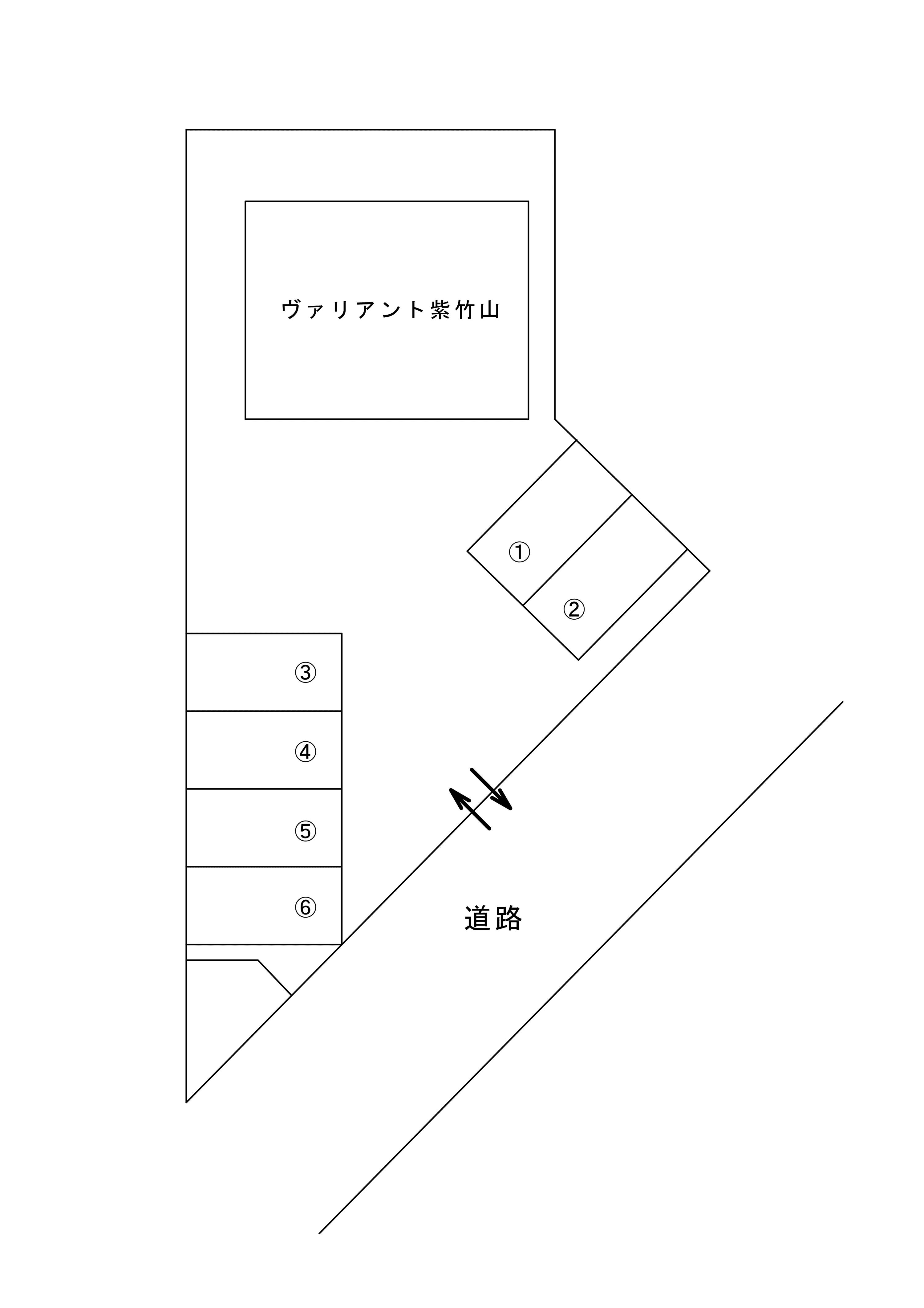 ヴァリアント紫竹山駐車場の駐車配置図