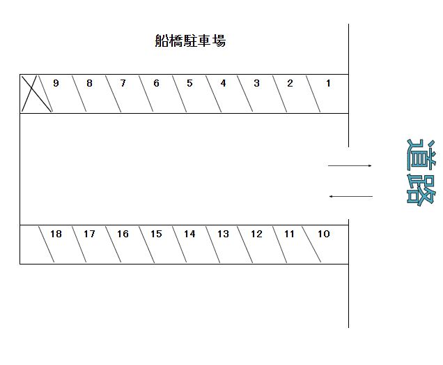 船橋駐車場の駐車配置図