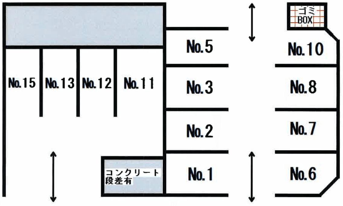 吉田駐車場．の駐車配置図