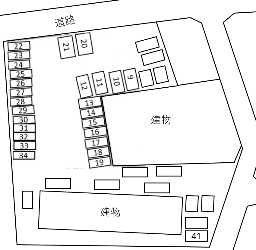 武笠パーキングの駐車配置図