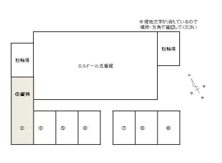 エルドール五番館の駐車配置図