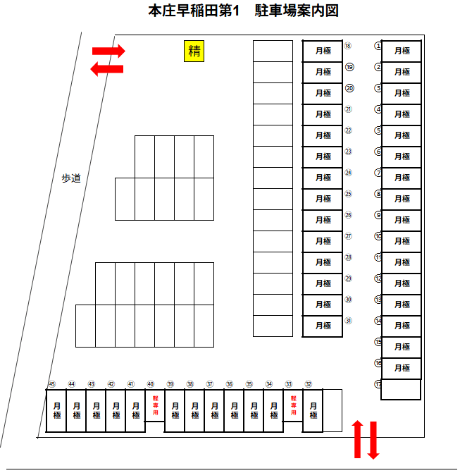 本庄早稲田第1の駐車配置図