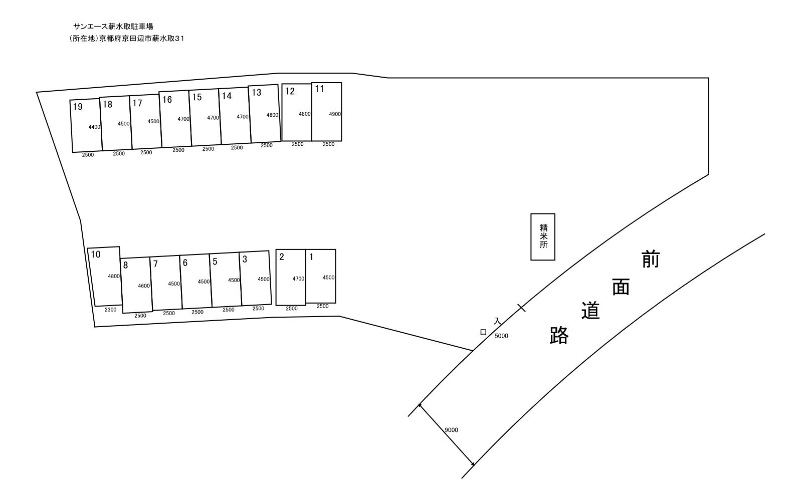 サンエース薪水取駐車場の駐車配置図