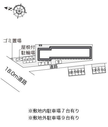 コンフォール(32410)　敷地外駐車場の駐車配置図