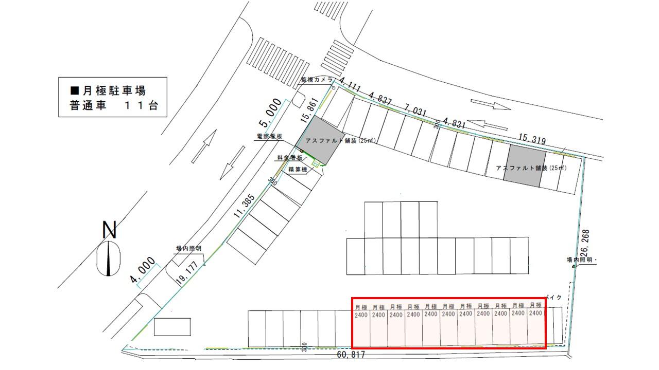 豊中市熊野町4丁目第2【短期2026.01終了予定】の駐車配置図