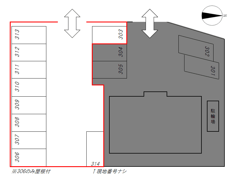 ＣＯＬＯＲＳ大津京　月極駐車場の駐車配置図
