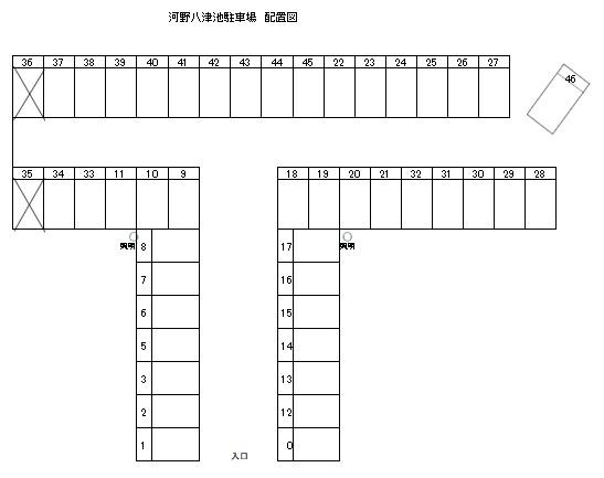 河野八津池月極駐車場の駐車配置図