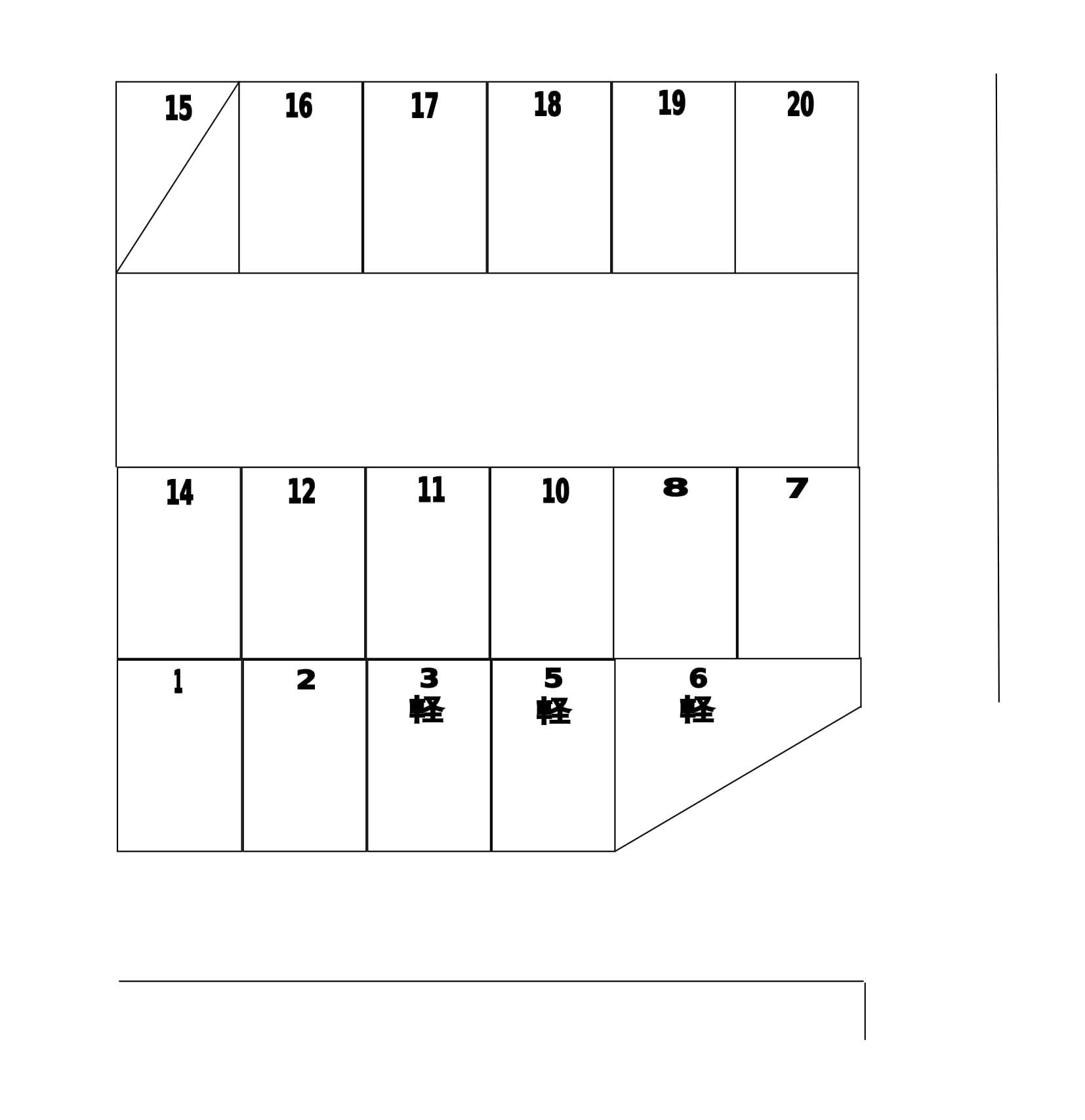 有里駐車場の駐車配置図