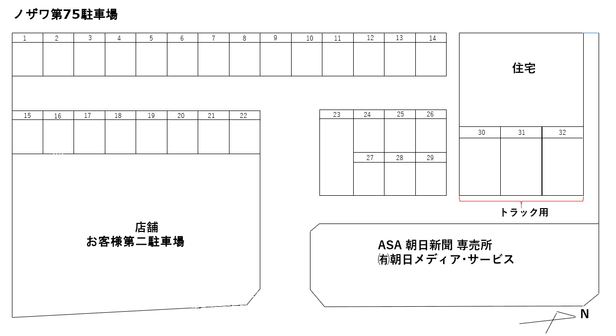 ノザワ第７５駐車場の駐車配置図
