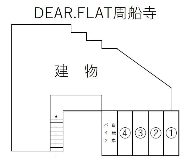 DEAR.FLAT周船寺の駐車配置図