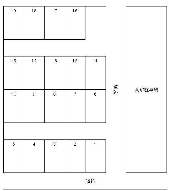 第五駐車場の駐車配置図