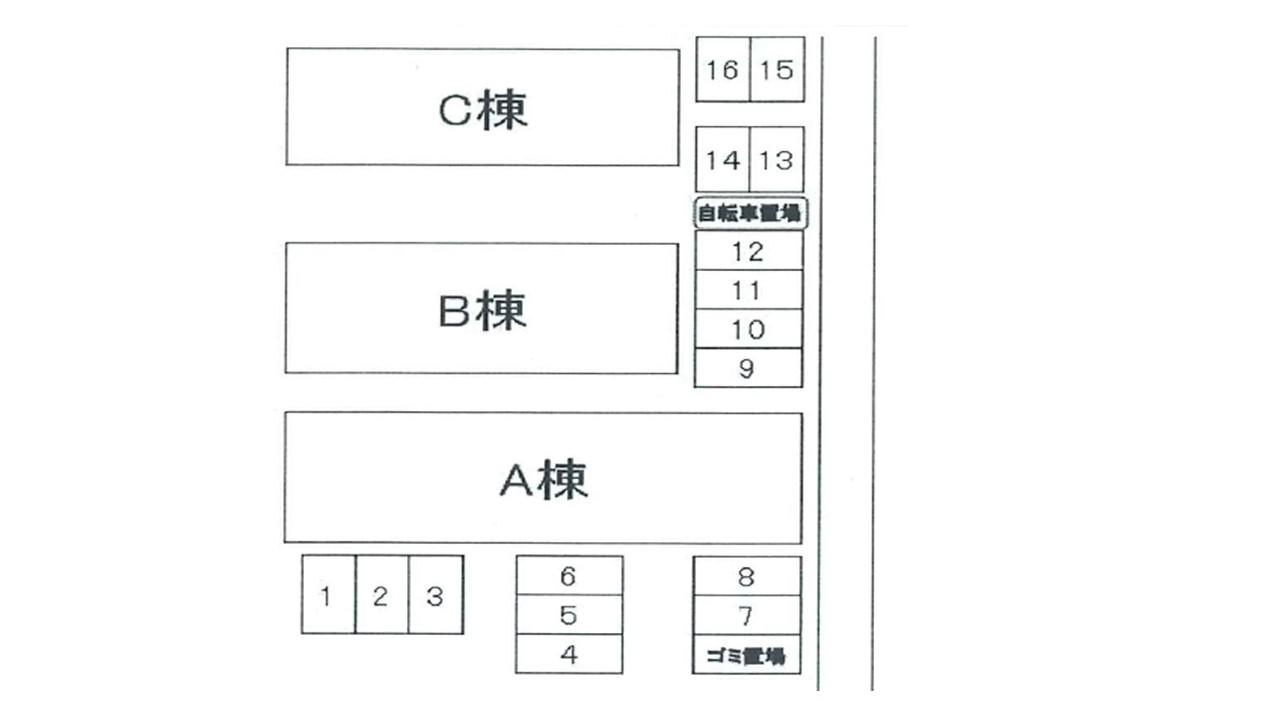 ハッピー清水　A　敷地内駐車場の駐車配置図