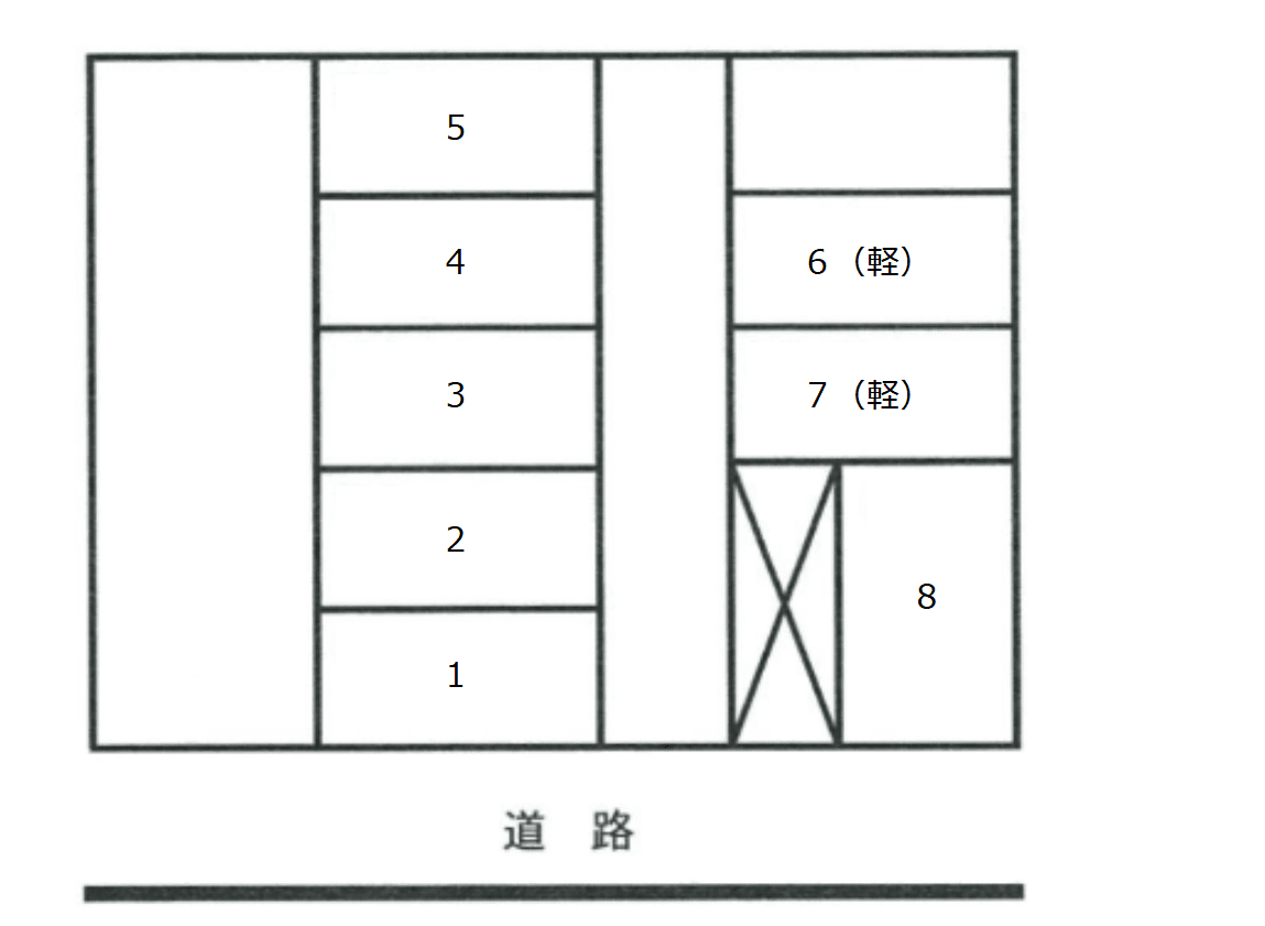 石原パーキングの駐車配置図