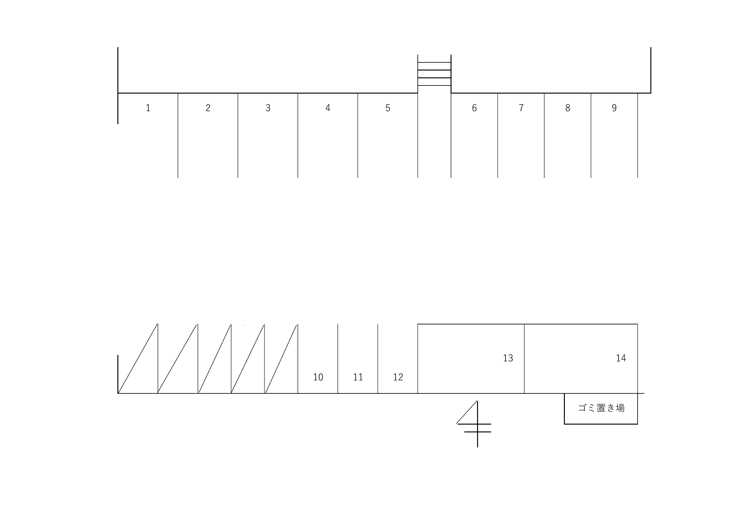 若林町駐車場の駐車配置図