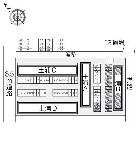 土浦Ｂ(22474)の駐車配置図