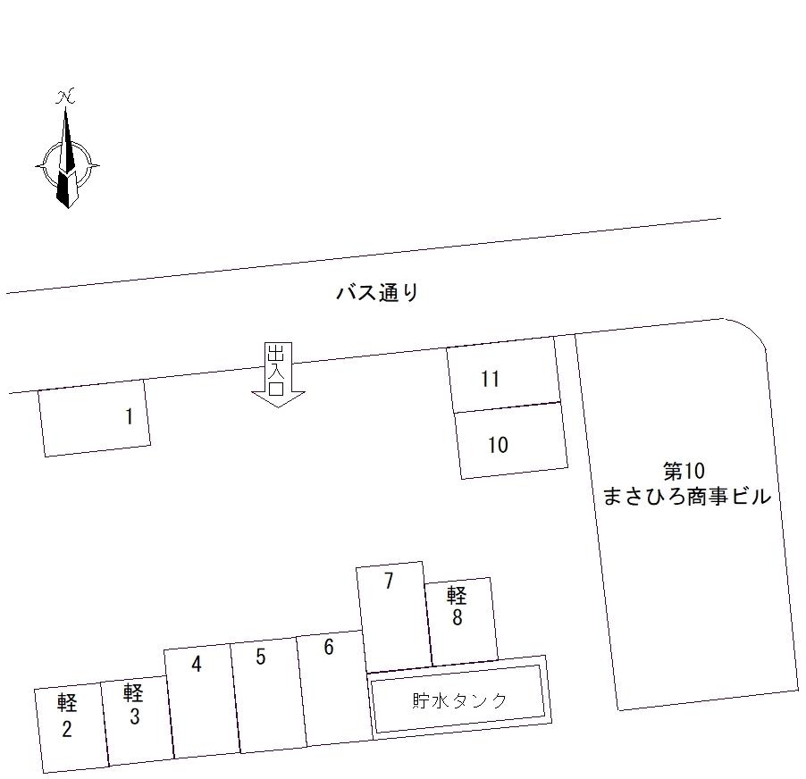 第10まさひろ商事ビル駐車場の駐車配置図