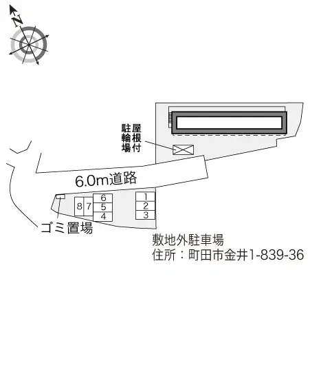 ＨＩＮＯＤＥ(29457)　敷地外駐車場の駐車配置図