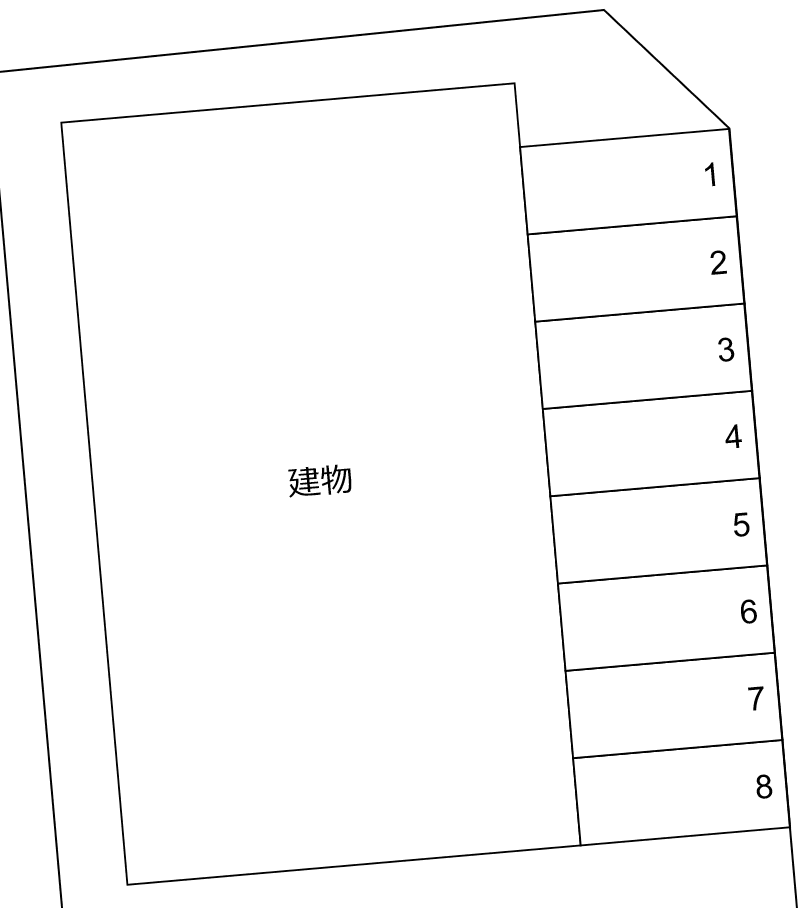 春日部市豊野町1丁目駐車場（川上コーポ）の駐車配置図