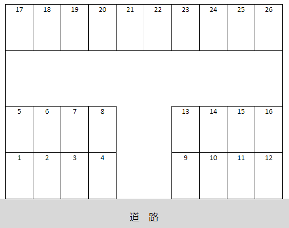 中春日町駐車場の駐車配置図