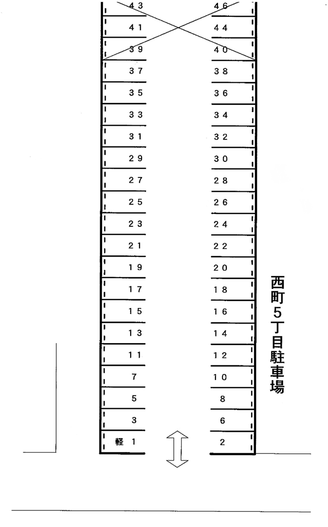 西町５丁目駐車場の駐車配置図